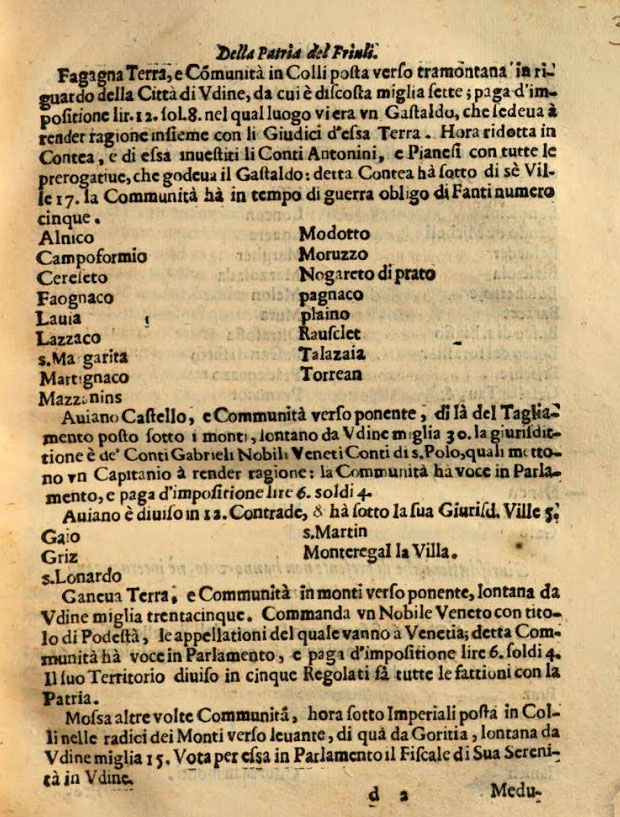 Leggi per la patria e contadinanza del Friuli - Udine, Schiratti 1686.